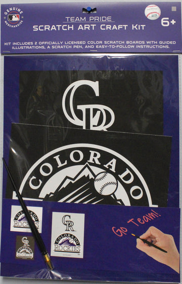 MLB COLORADO ROCKIES SCRATCH ART CRAFT KIT