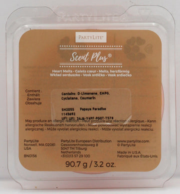 PARTYLITE PAPAYA PARADISE SCENT PLUS HEART MELTS 3.2oz