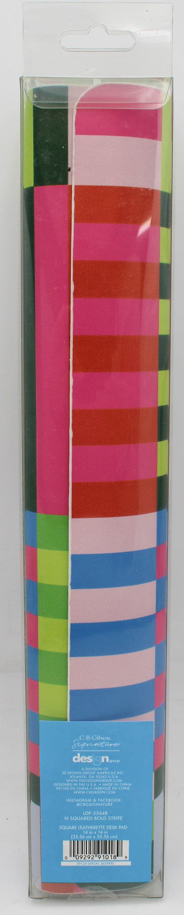 CR GIBSON N SQUARED LEATHERETTE DESK PAD - BOLD STRIPE'