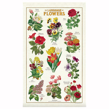 Natural Cotton Tea Towel | Language Of Flowers