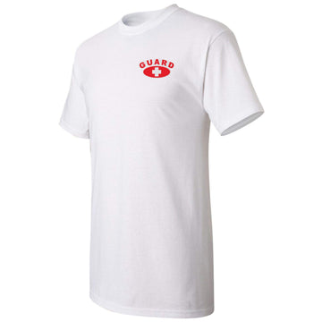 Kemp USA Classic Lifeguard Tshirt - Short Sleeve, Pull On Closure, Crew Neck - 100% Cotton White Tee with Logo on Front and Back - XXLarge