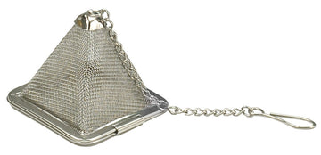 RSVP International Endurance Collection Mesh Loose Leaf Tea Strainer/Infuser Ball, 18/8 Stainless Steel and Dishwasher Safe, Pyramid, 1.75"