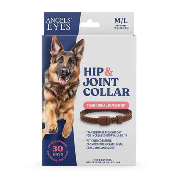 ANGELS' EYES Hip + Joint Mobility Collar for Dogs with Glucosamine, Chondroitin, MSM, and More | Convenient & Easy | 30 Days of Continuous Support | Water Resistant (Medium/Large)