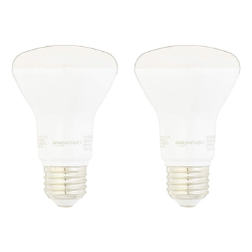 Amazon Basics 7 W Equivalent 50 Watt, Dimmable, R20 LED Light Bulb , Daylight White, 2-Pack