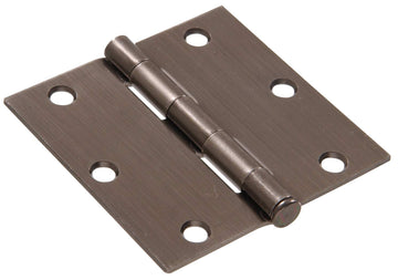 Hardware Essentials 851265 Residential Square Corner Door Hinges with Removable Pin Pewte