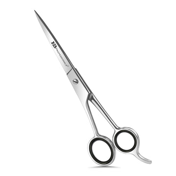 HB Professionals Hair Cutting And Hair Dressing Shears - 6.5 Inches - Premium Stainless Steel Scissors - Razor Edge Sharp Blades - For Salons, Professional Barbers, Men & Women, Kids, Pets (Silver)