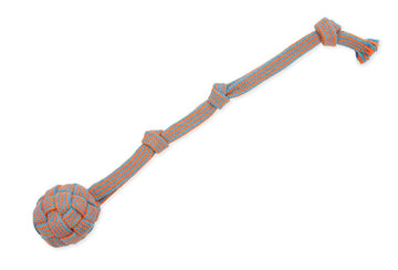 Mammoth Pet Products 43725400: Extra Flossy Webbing Ball w/Fling Handle Dog Toy, 16In