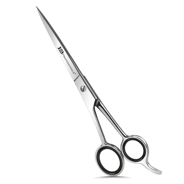 HB Professionals Hair Cutting And Hair Dressing Shears - 7.5 Inches - Premium Stainless Steel Scissors - Razor Edge Sharp Blades - For Salons, Professional Barbers, Men & Women, Kids, Pets (Silver)
