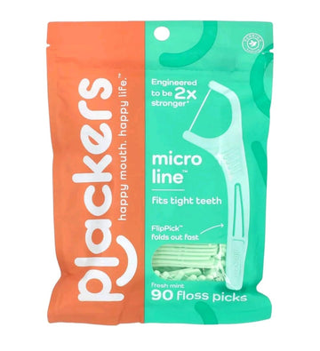 PLACKERS Micro Mint Freshens Breath, Dental Flossers Mint 90 Each