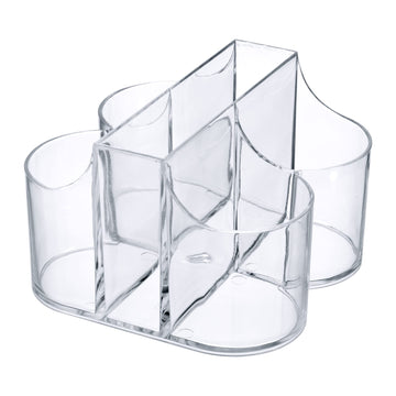 Lillian Tablesettings Cutlery Caddy Organizer 5 Compartment - Silverware Organizer & Napkin Holder - Clear, 1 Pack