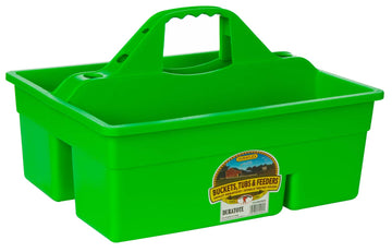 Little Giant® Plastic DuraTote | Horse Grooming DuraTote | Durable Tote Box Organizer with Easy Grip Handle | Extra Thick Sidewalls | Lime Green