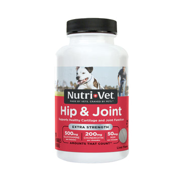 Nutri-Vet Extra Strength Hip & Joint Supplement for Dogs, Puppy Supplements, Dog Joint Supplement, Contains 500mg of Glucosamine, 200mg of Chondroitin, 50mg of MSM, Puppy Essentials, 75 Tablets