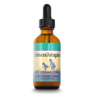 HERBS FOR KIDS Echinacea Astragalus - Organic Echinacea Drops - Wellness Herbs - with Organic Astragalus, Lemon Balm, Peppermint - Ages 1 and Up - Made Without Alcohol - Great Taste - 20 Servings, 2oz
