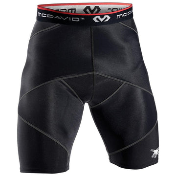 McDavid Compression Shorts, Thick Supportive Gym Shorts for Muscle Recovery, Hips, Hamstring, Quads. Black Cross Compression Shorts for Fitness
