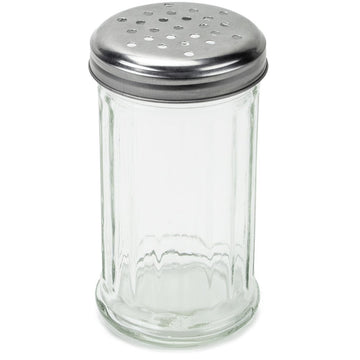 6 Pack of 12oz. Spice & Cheese Shaker|Glass Jar, Metal Lid & Extra Large Holes for Parmesan & Spices by Back of House Ltd.