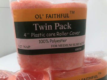 Ol Faithful Paint Roller 4 inch (6 Pack) for Medium Surfaces 1/2 inch nap