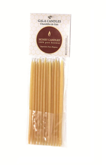 Honey Candles 100% Pure Beeswax Gala Birthday Candles (Pack of 12 Natural Color, 6 Inch Tall)