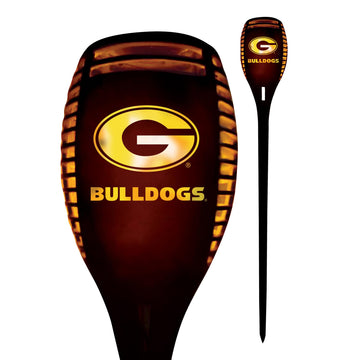 Georgia Bulldogs LED Solar Torch - 4" x 4" x 36" Waterproof & Sun Damage Resistant Solar Light with Flickering Flame - Decor for Patio, Front Porch or Poolside Landscape