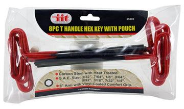 IIT 85300 T Handle Hex Key with Pouch, 8-Piece