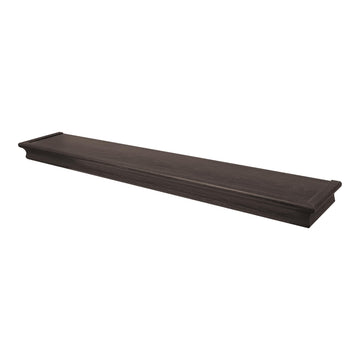 HIGH & MIGHTY 515618 Decorative 36" Floating Shelf Holds up to 25lbs, Easy Tool-Free Dry Wall Installation, Beveled, Retail Packaging, Espresso