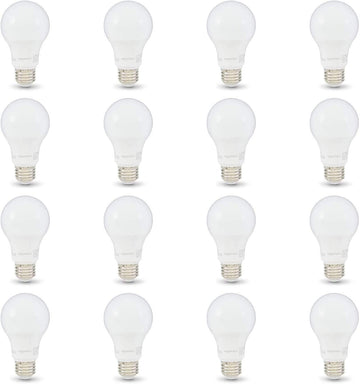 Amazon Basics - A19 LED Light Bulb, 12W (Equivalent to 75W), 3000K Warm White, Non-Dimmable, 10,000 Hour Lifetime, 16-Pack