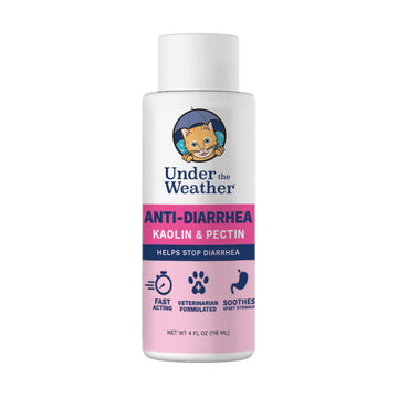 Under the Weather Cat Diarrhea Medicine with Pectin and Kaolin | Fast Acting Anti Diarrhea Liquid for Cats | Soothe Your Pet's Upset Stomach - 4 oz Bottle