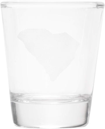 My Heart Is In South Carolina Shape In White 1 oz Clear Shot Glass