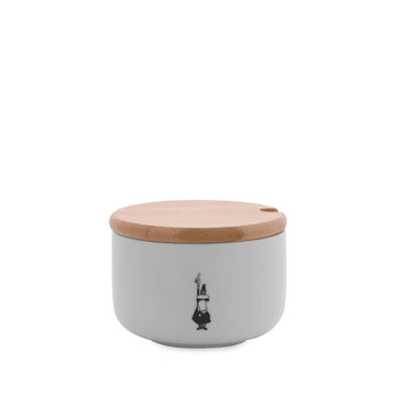 Bialetti Y0TZ102 Sugar Bowl with Bamboo Lid, Porcelain