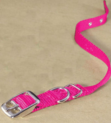 Hamilton 5/8-Inch by 18-Inch Single Thick Nylon Deluxe Dog Collar, Hot Pink