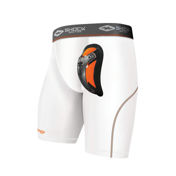 Shock Doctor Ultra Pro Compression Shorts Supporter with Ultra Cup Protector, Moisture-Wicking Fabric and Multi-Layer Protection, White, Adult-XL