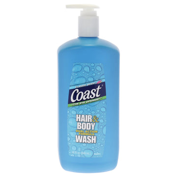 Coast 2-in-1 Hair and Body Wash - Rich Foamy Lather - Clean Rinsing Formula without Drying Out Skin - Dual Action - No Parabens or Phthalates - 18 oz