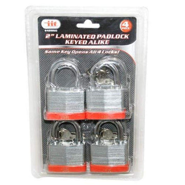 IIT 42860 2-Inch Laminated Padlock, 4-Pack