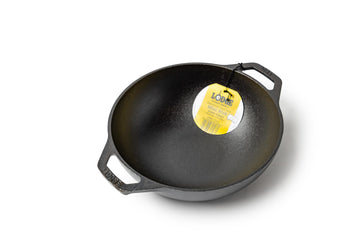 Lodge 9 Inch Cast Iron Mini Wok with Dual Loop Handles – PFAS FREE Pre-Seasoned Small Stir Fry Pan – Stovetop & Oven Safe Heavy Duty High-Heat Retention Pan – Made in USA