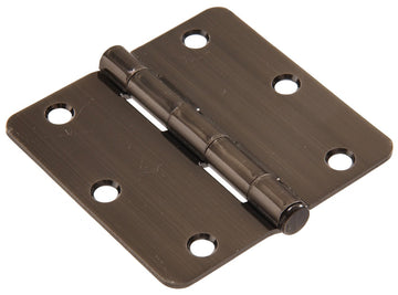 The Hillman Group 852790 3-1/2" Residential Door Hinge - 1/4" Round Corner - Removable Pin - Full Mortise - Pewter 1-Pack