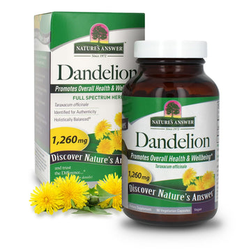 Nature's Answer Dandelion Root | Supports Healthy Liver Function | Promotes Detoxification & Waste Elimination | Gluten-Free Kosher Certified & No Preservatives | Vegetarian Capsules 90ct.