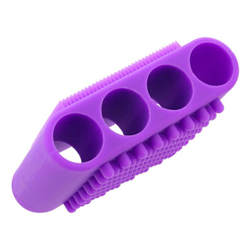MiMu Silicone Pet Brush - Purple Deshedding Brush for Routine Deep Cleaning and Massaging Wet or Dry Dog Shedding Tool