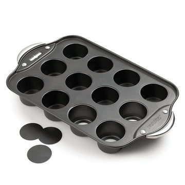Norpro Nonstick Mini Cheesecake Pan with Handles, 12 count