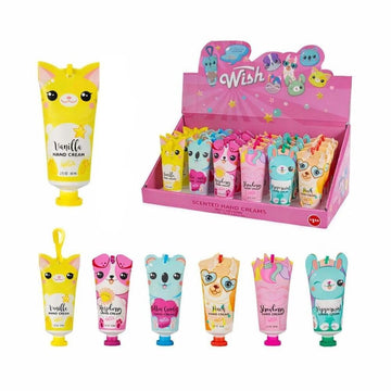 Wish Scented Hand Cream Keyring Set – 6 Pack (Raspberry, Peach, Strawberry, Cotton Candy, Vanilla, Peppermint) – Portable Moisturizing Lotion Clips