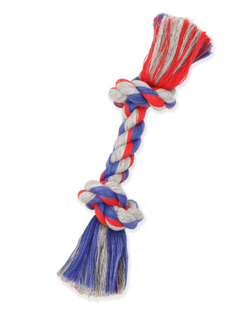 Mammoth Pet Products Flossy Chews Cottonblend Color Rope Bone, Small 9-Inch, multicolored (20002V)