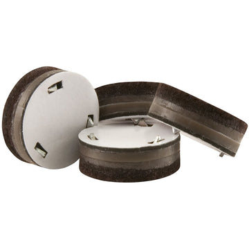 SoftTouch Ultimate Grip Felt Pads for Wooden Furniture (4 Pieces) - Walnut Brown, 1" Round