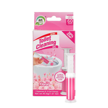 Air Fusion Toilet Cleaning Gel Floral Scent. Pack of 1 (1.61oz) with 14 Gel Stamps for Continuous Toilet Cleaning, Deodorizing & Fruity Freshness.