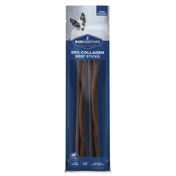 Barkworthies 12 Inch Beef Collagen Daily Boost Sticks - 2.8 oz (Count of 2) - Supports Wellness, Protein-Focused
