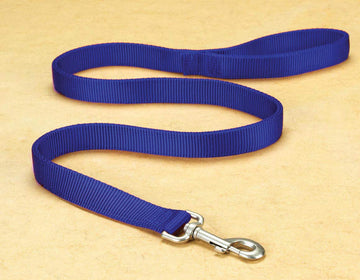 Hamilton Double Thick Nylon Dog Training Lead, 1" Wide by 6' Long with Tangle-Free 360° Swivel Snap, Blue