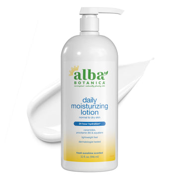 Alba Botanica Hydrating Moisturizing Lotion for Dry Skin with Vitamin E and Shea Butter, 32 Oz (Packaging May Vary)