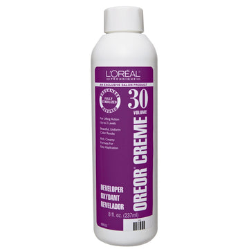 L'Oréal Technique Oreor Developer - Hair Color Developer, Creamy Formula For Uniform Results, Combine With Color of Your Choice, 30 Vol Dev 8 Oz