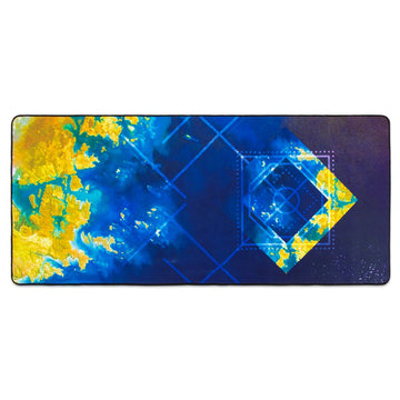 Interstellar Space Deskpad - Golden Seas Custom Design Extra Large Microfiber Mousepad for Laptops, Computer Monitors, Tablets, Keyboards 35" x 15.5" by Stratagem