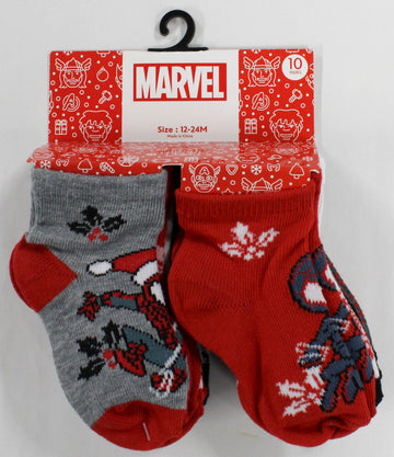 10pk 12-24m SPIDERMAN SPIDERMAS QRT SOCKS
