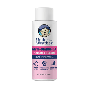 Under the Weather Dog Diarrhea Medication with Pectin and Kaolin | Fast Acting Anti Diarrhea Liquid Medicine for Dogs | Soothe Your Pet's Upset Stomach - 4 oz Bottle
