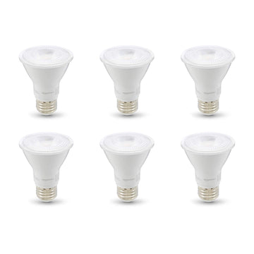 Amazon Basics 7 W Equivalent 50W, Daylight White, Dimmable, 10,000 Hour Lifetime, PAR20 LED Light Bulb , 6-Pack