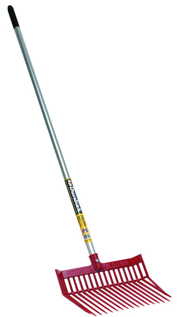 Little Giant® DuraFork Pitch Fork | Durable Polycarbonate Stable Fork with Angled Tines | Manure Fork | Aluminum Handle | Red
